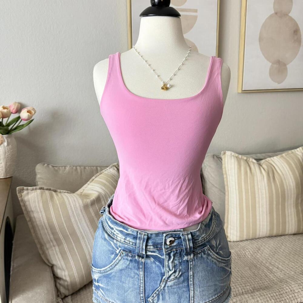 Pink Scoop Neck Tank